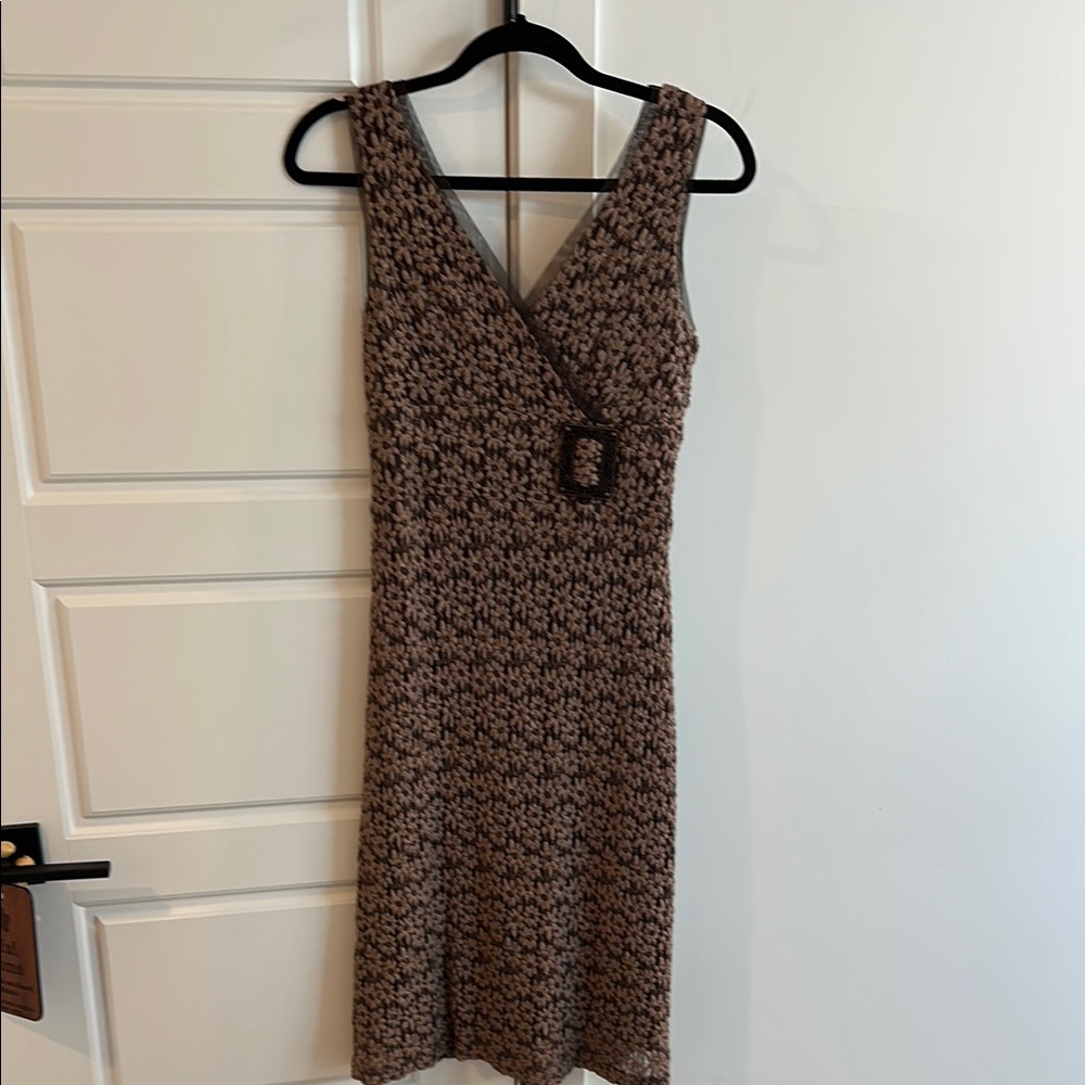 Cute Brown and Black Sheath Dress for Cocktail Night Out stretchy chocolate